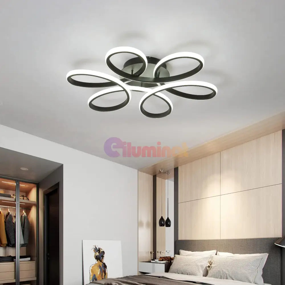 Lustra LED DAISY Black Echivalent 800W Telecomanda Lighting Fixtures