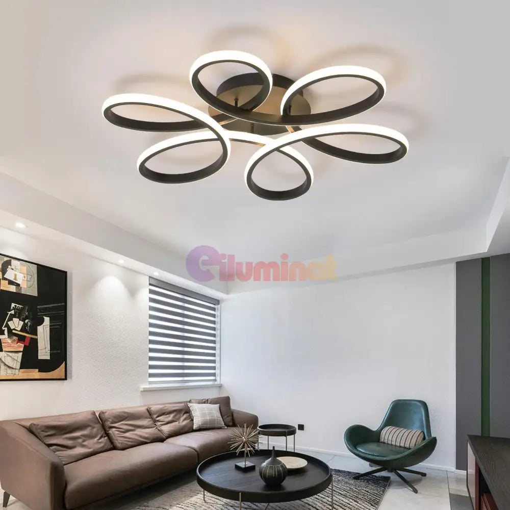 Lustra LED DAISY Black Echivalent 800W Telecomanda Lighting Fixtures