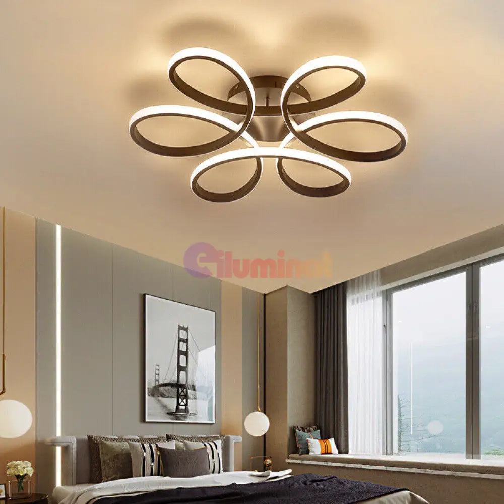 Lustra Led Daisy Black Echivalent 500W Telecomanda Lighting Fixtures