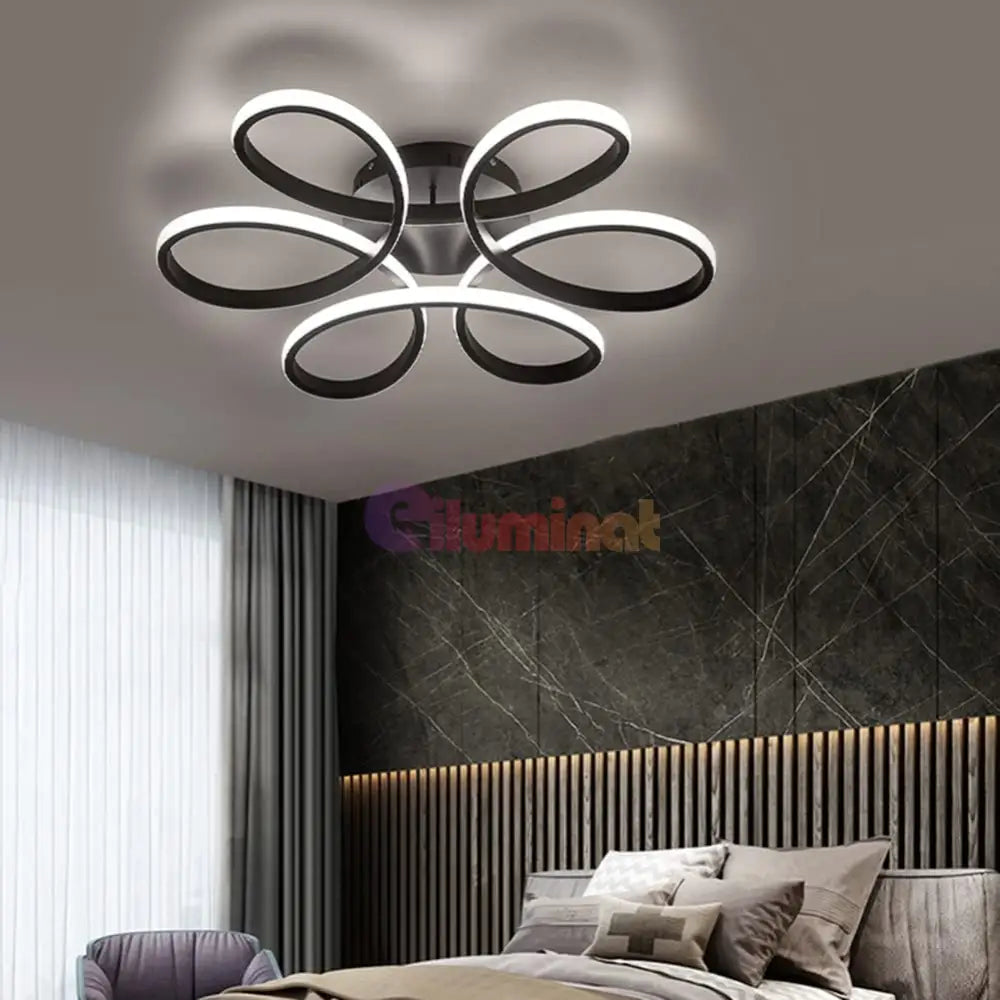 Lustra LED DAISY Black Echivalent 800W Telecomanda Lighting Fixtures