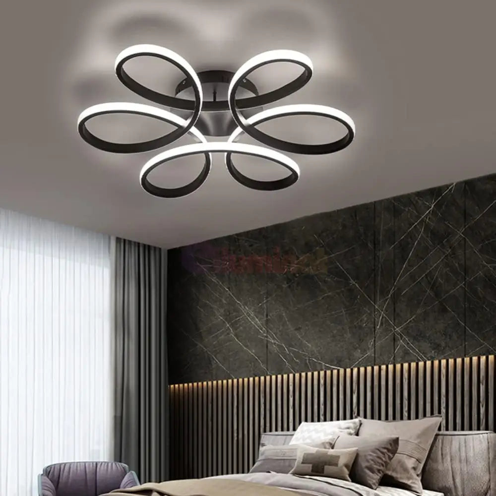 Lustra LED DAISY Black Echivalent 800W Telecomanda Lighting Fixtures