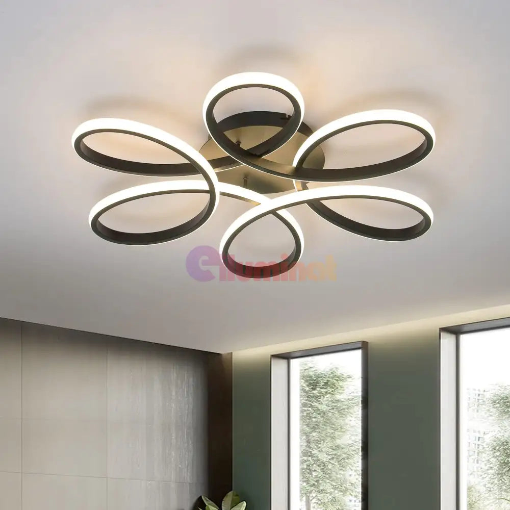 Lustra LED DAISY Black Echivalent 800W Telecomanda Lighting Fixtures