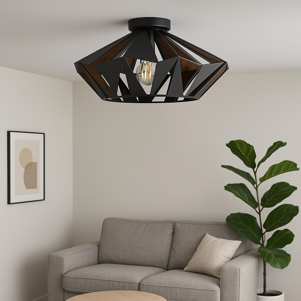 Lustra LED EGLO CARLTON 6 43399 NEAGRA / VINTAGE SI RETRO DESIGN Home & Garden