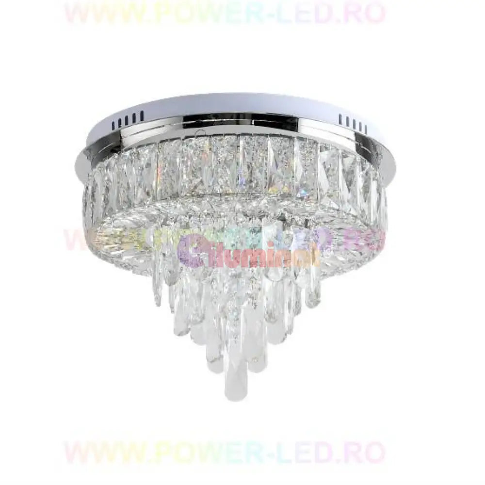 Lustra Led 64W Elegance Circle Cristal Echivalent 400W Telecomanda Chandeliers