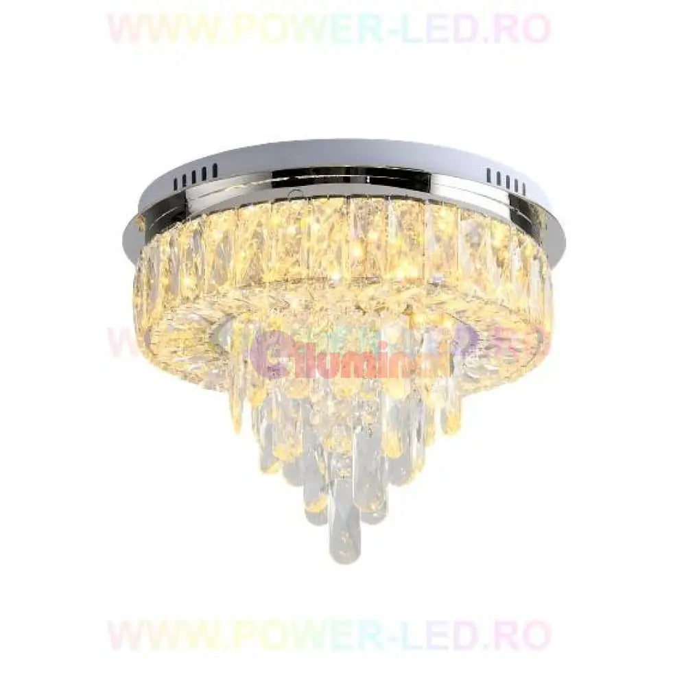 Lustra Led 64W Elegance Circle Cristal Echivalent 400W Telecomanda Chandeliers