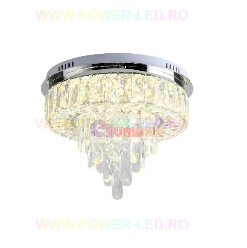 Lustra Led 64W Elegance Circle Cristal Echivalent 400W Telecomanda Chandeliers