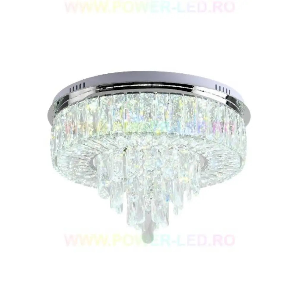Lustra Led 100W Elegance Circle Maxi Cristal Telecomanda Lighting Fixtures