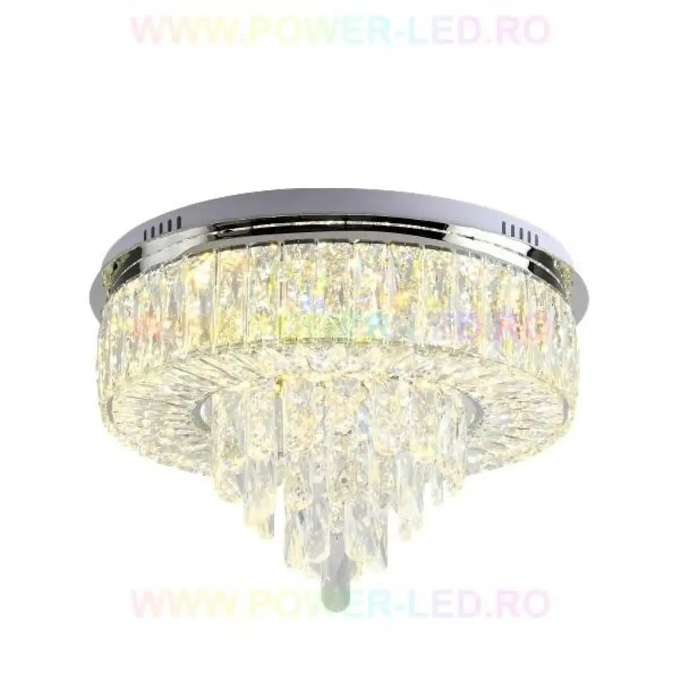 Lustra Led 100W Elegance Circle Maxi Cristal Telecomanda Lighting Fixtures