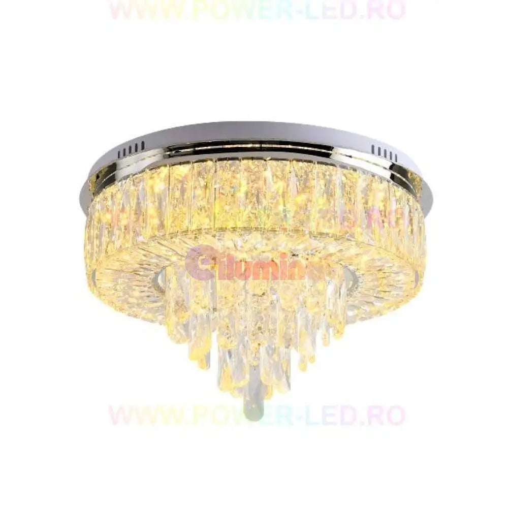 Lustra Led 100W Elegance Circle Maxi Cristal Telecomanda Lighting Fixtures