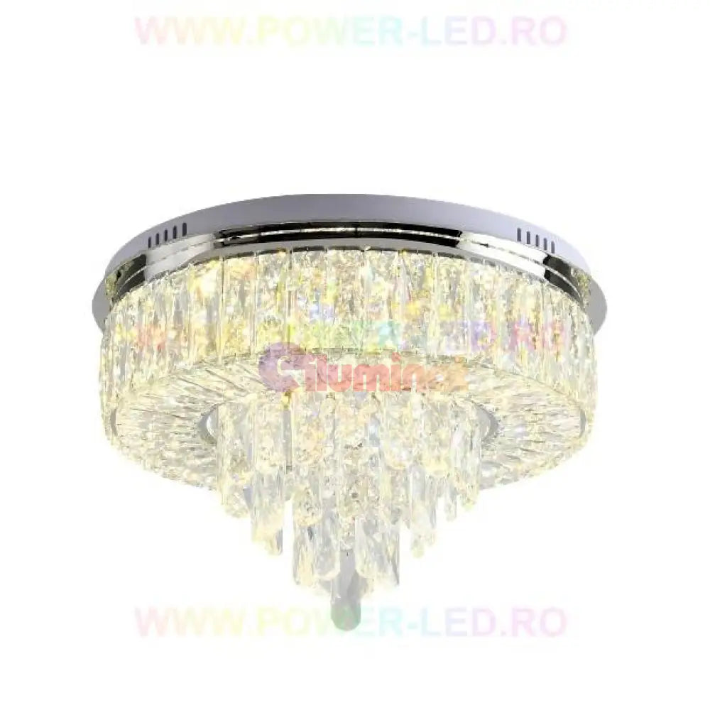 Lustra Led 100W Elegance Circle Maxi Cristal Telecomanda Lighting Fixtures