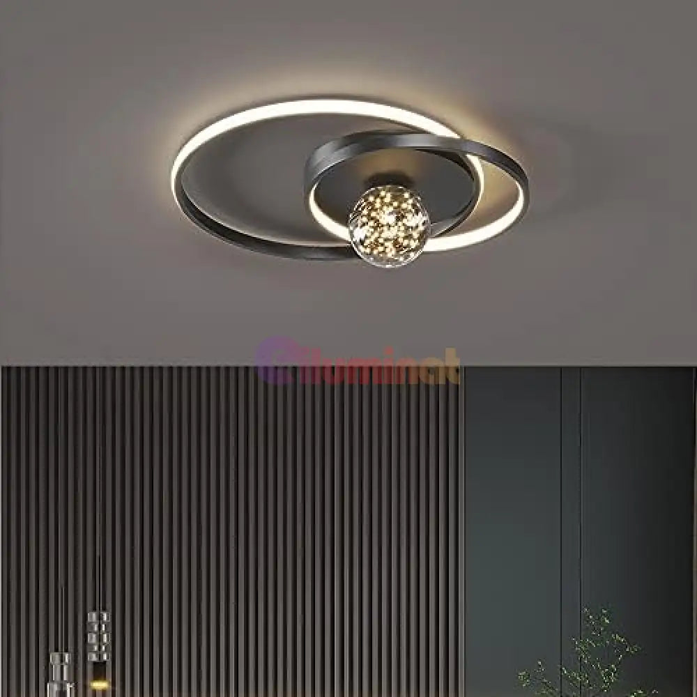 Lustra Led Enigma Black Telecomanda Echivalent 300W Lighting Fixtures