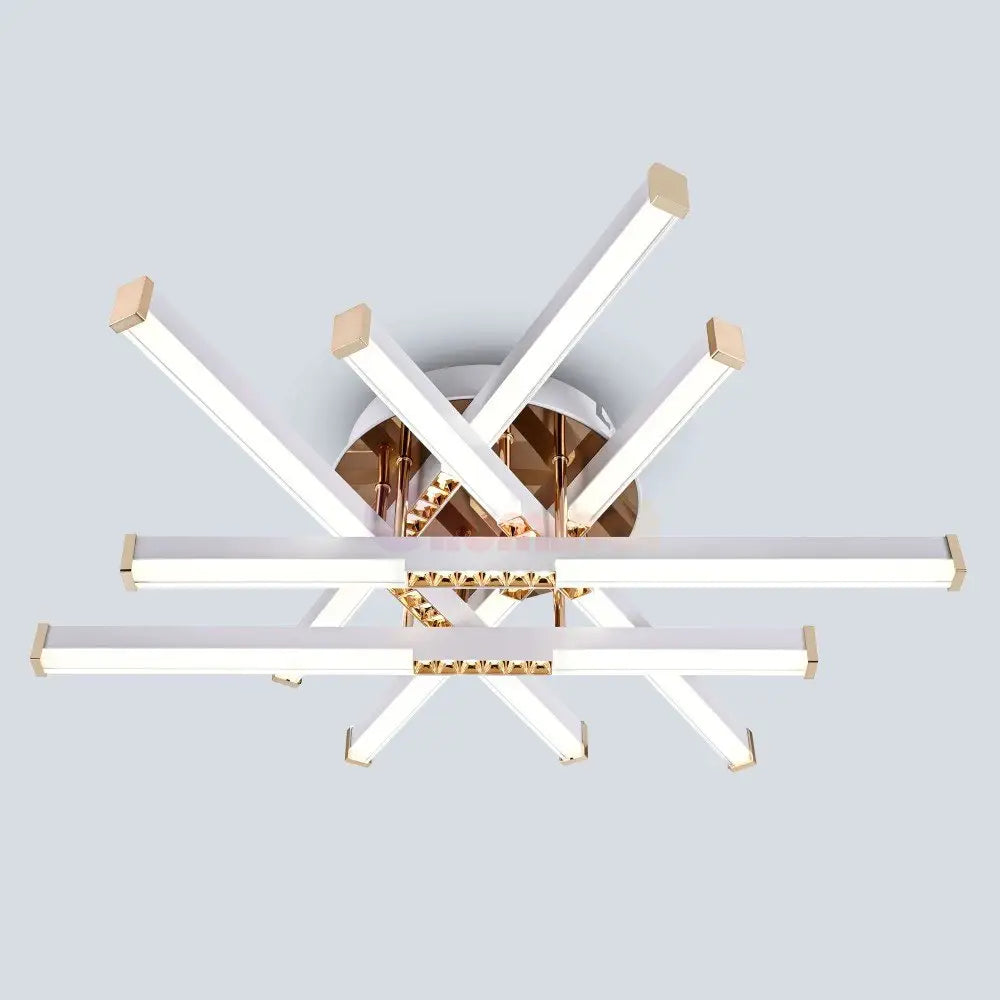 Lustra LED FERGA LINES Gold Echivalent 700W Telecomanda AURIE / 60CM / MINIMALIST DESIGN Lighting Fixtures