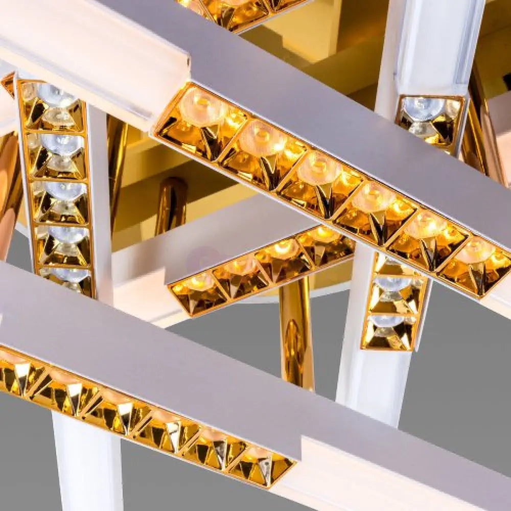 Lustra LED FERGA LINES Gold Echivalent 700W Telecomanda AURIE / 60CM / MINIMALIST DESIGN Lighting Fixtures