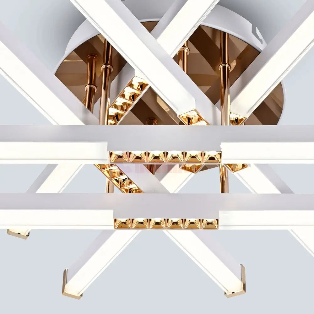 Lustra LED FERGA LINES Gold Echivalent 700W Telecomanda AURIE / 60CM / MINIMALIST DESIGN Lighting Fixtures