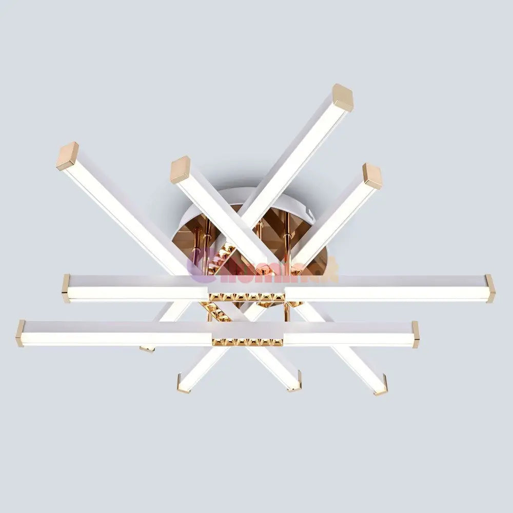 Lustra LED FERGA LINES Gold Echivalent 700W Telecomanda AURIE / 60CM / MINIMALIST DESIGN Lighting Fixtures