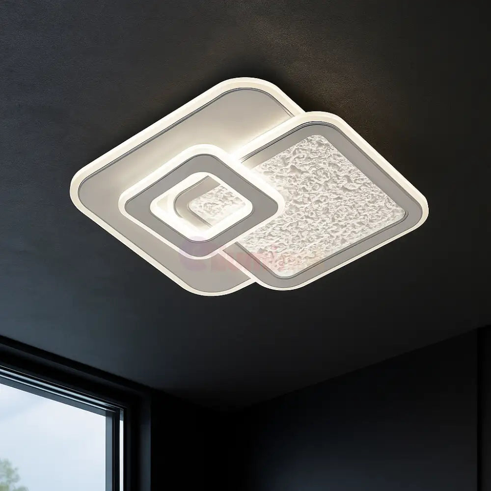 Lustra LED Fino Square White Echivalent 100W ALBA / SQUARE DESIGN / 24CM Lighting Fixtures