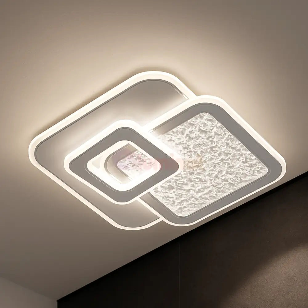 Lustra LED Fino Square White Echivalent 100W ALBA / SQUARE DESIGN / 24CM Lighting Fixtures