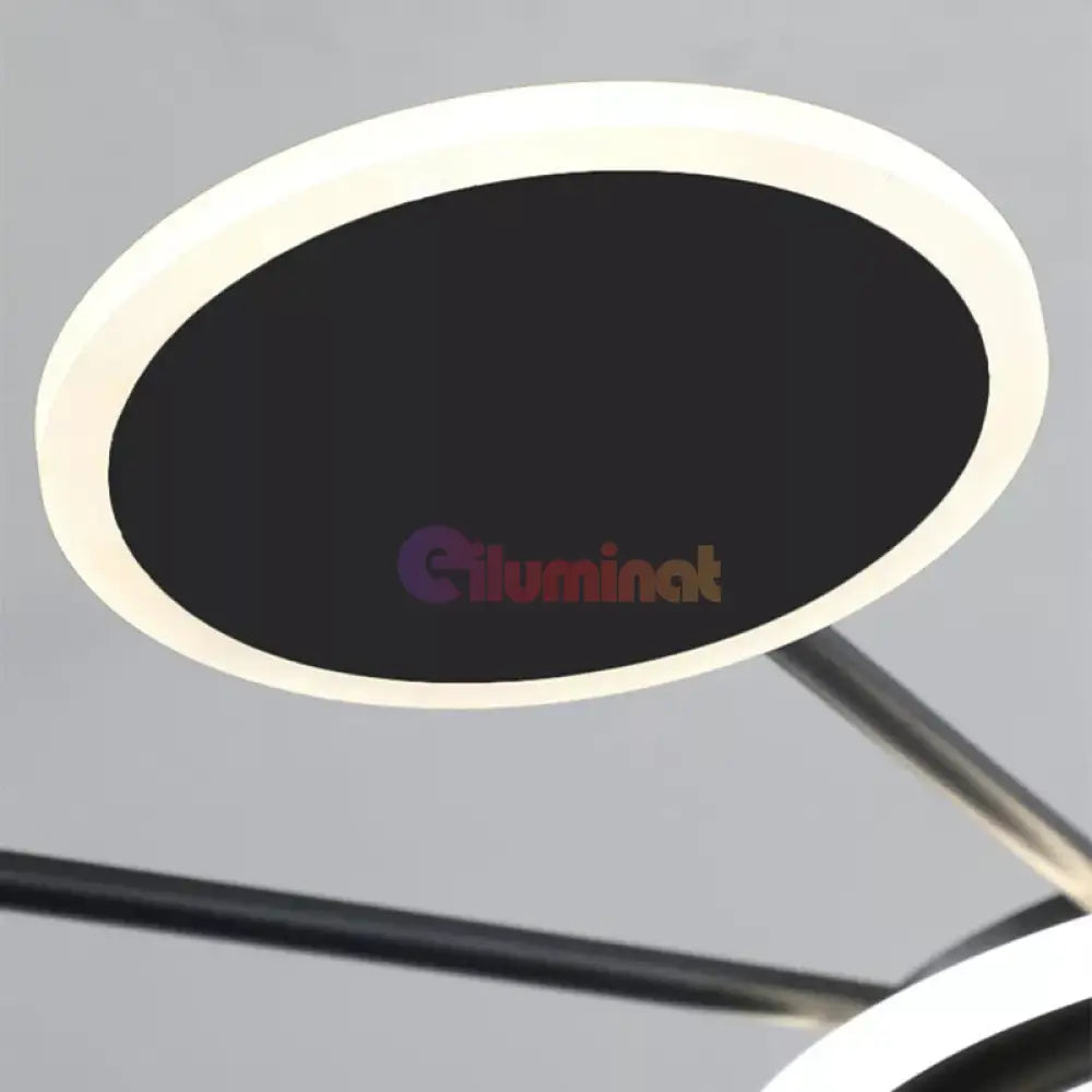 Lustra Led Gambit Black 4 + 4 + 1 Brate Reglabile Echivalent 600W Telecomanda Led Ceiling Light