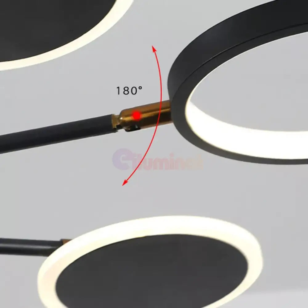 Lustra Led Gambit Black 4 + 4 + 1 Brate Reglabile Echivalent 600W Telecomanda Led Ceiling Light