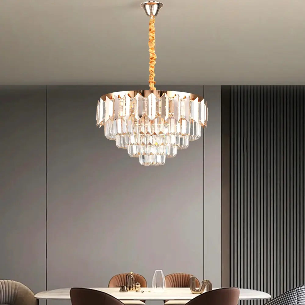 Lustra Led Gold Shine Cristal Echivalent 600W Montaj Aplicat/Suspendat Lighting Fixtures