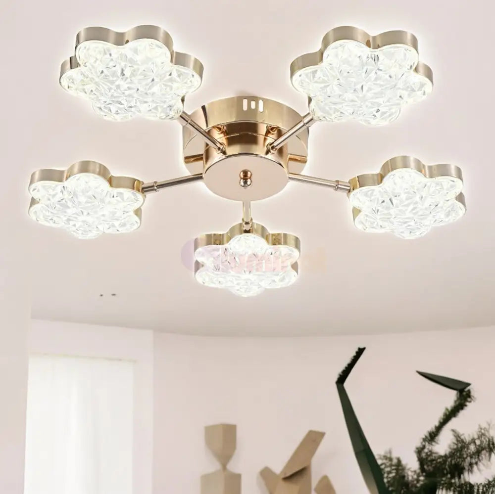 Lustra Led Golden Flowers Echivalent 400W Lighting Fixtures