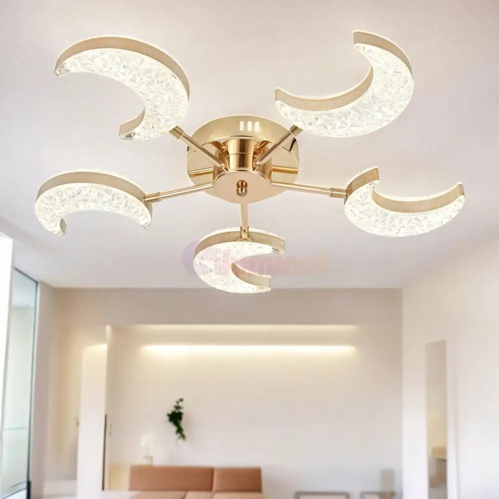 Lustra Led Halfmoon Gold Echivalent 400W Lighting Fixtures