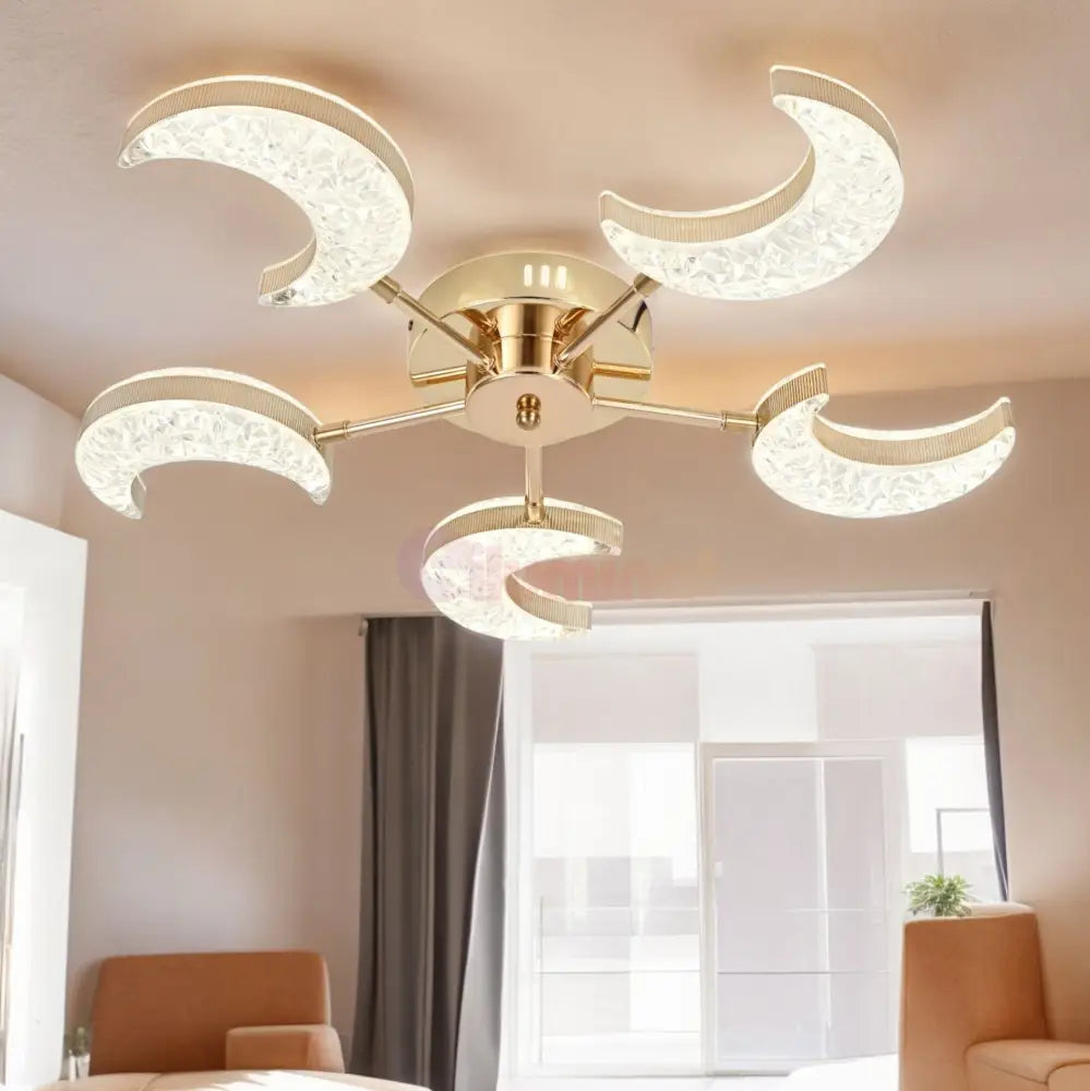 Lustra Led Halfmoon Gold Echivalent 400W Lighting Fixtures