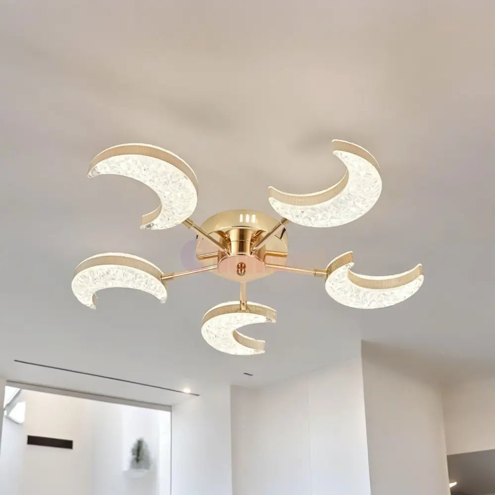 Lustra Led Halfmoon Gold Echivalent 400W Lighting Fixtures