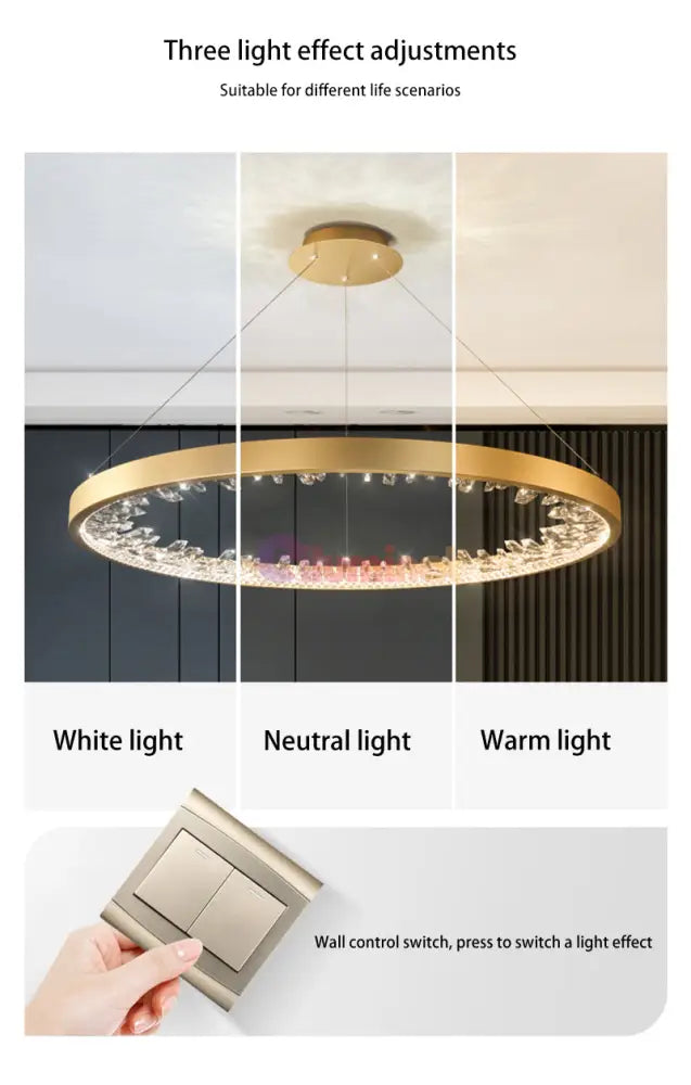 Lustra Led Ice-Age Gold 1 Segment Echivalent 200W Lighting Fixtures