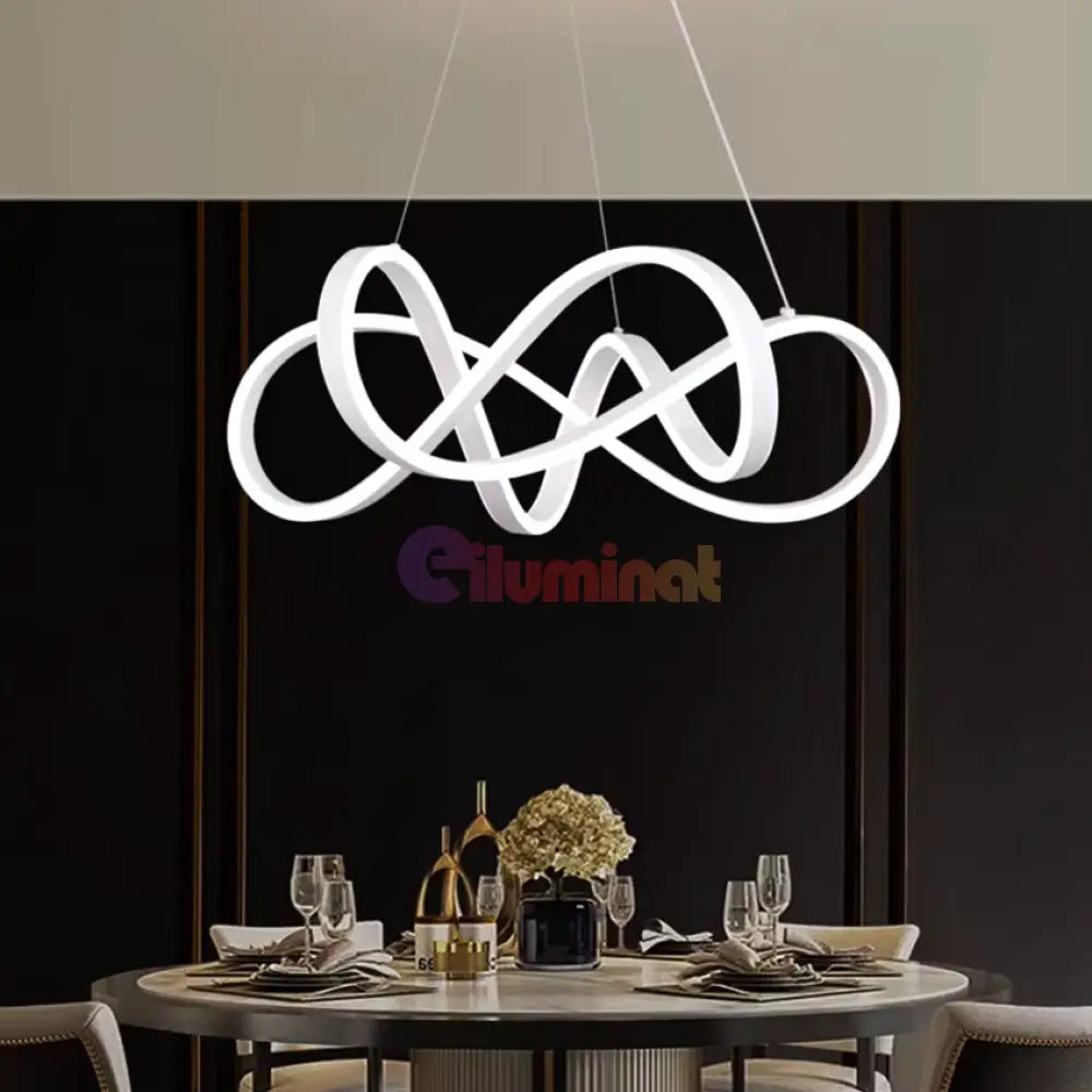 Lustra Led Infinity King Alb Echivalent 1000W Telecomanda Chandeliers