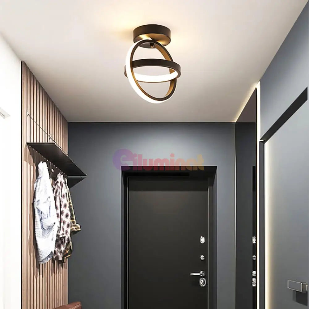 Lustra Led Infinity Rings Black Echivalent 200W Led Ceiling Light