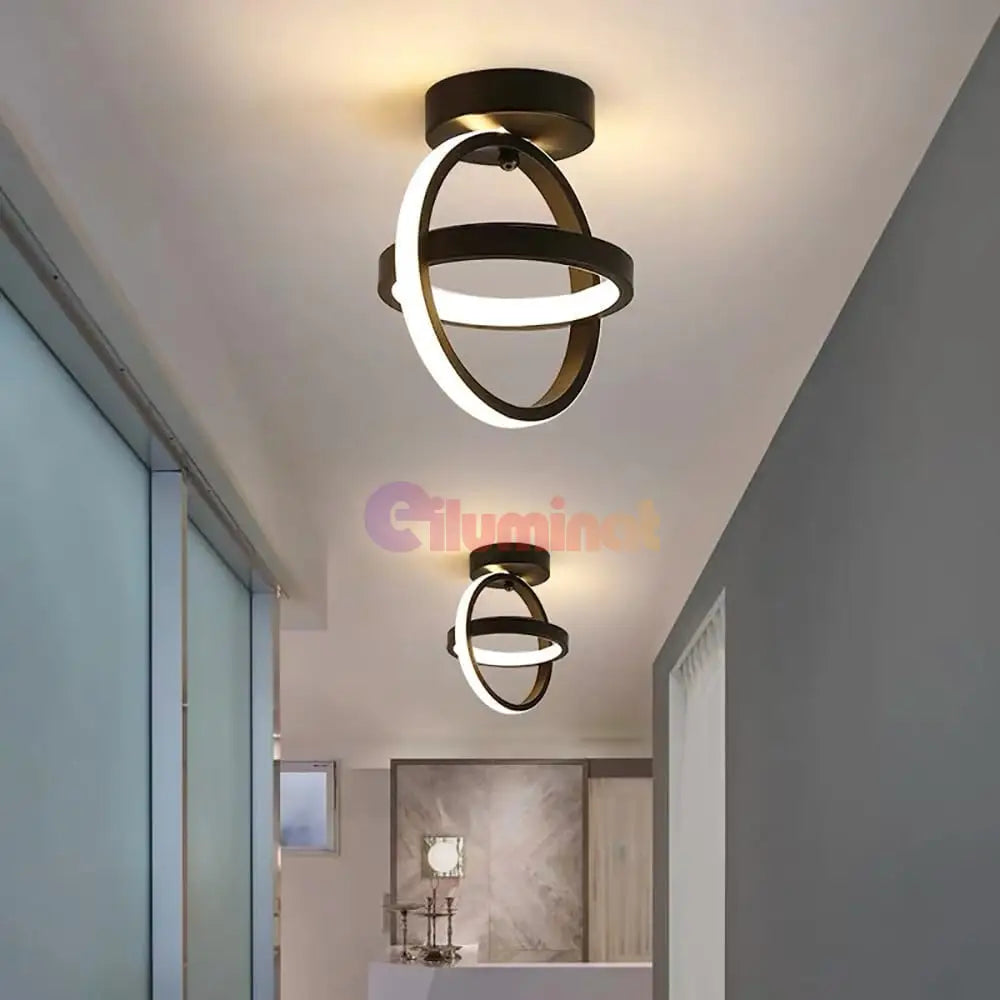 Lustra Led Infinity Rings Black Echivalent 200W Led Ceiling Light