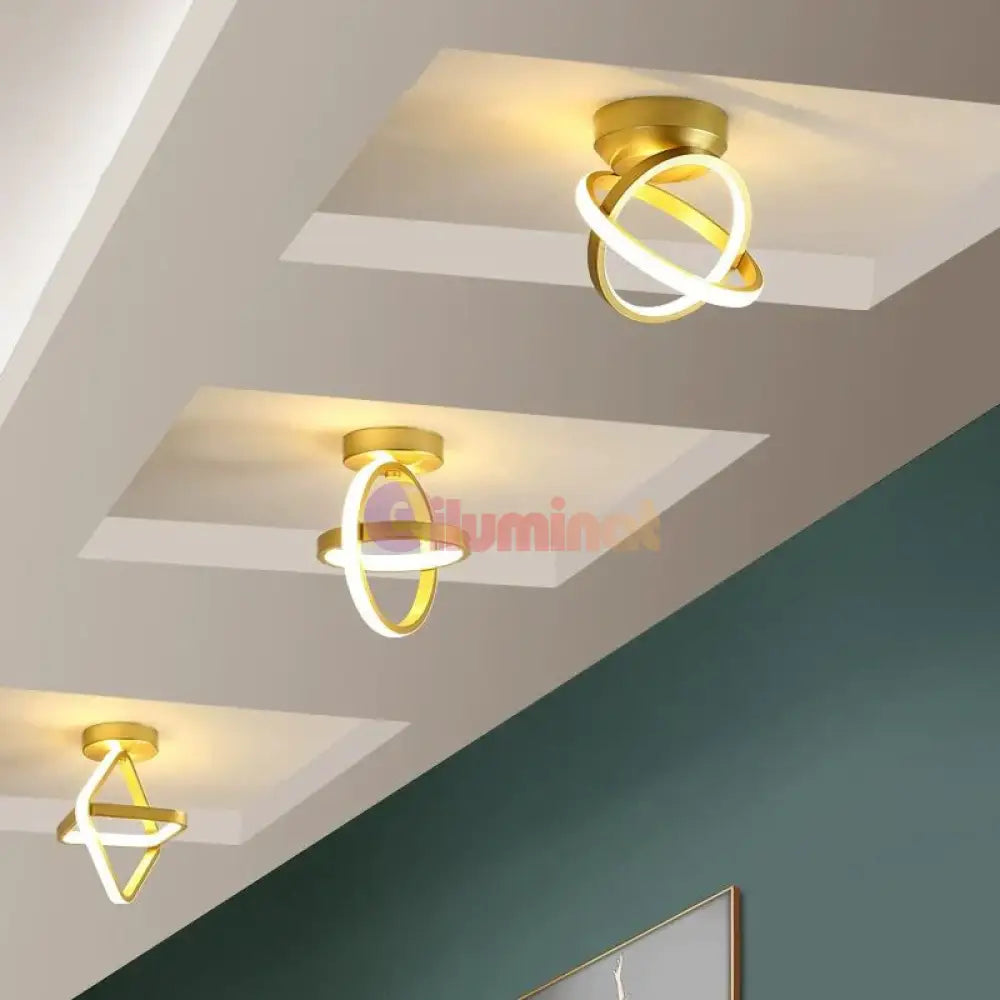 Lustra Led Infinity Rings Gold Echivalent 200W Led Ceiling Light