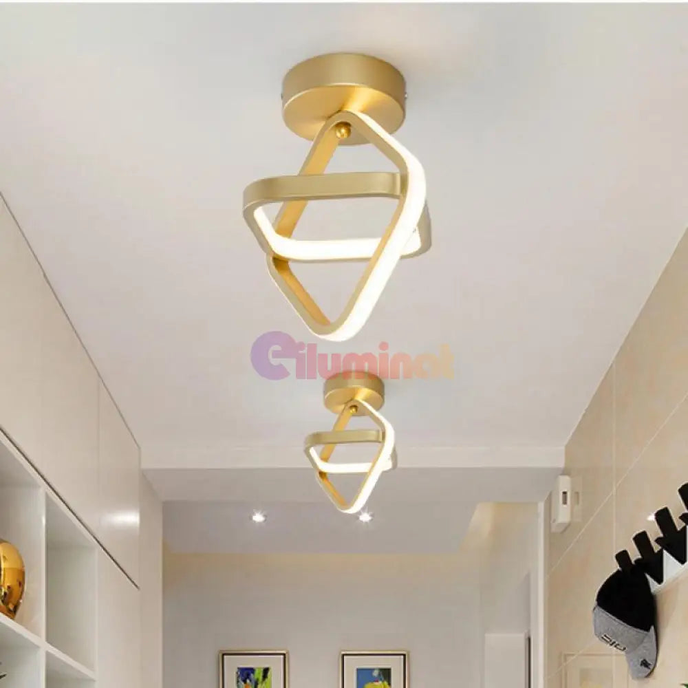 Lustra Led Infinity Square Gold Echivalent 200W Led Ceiling Light