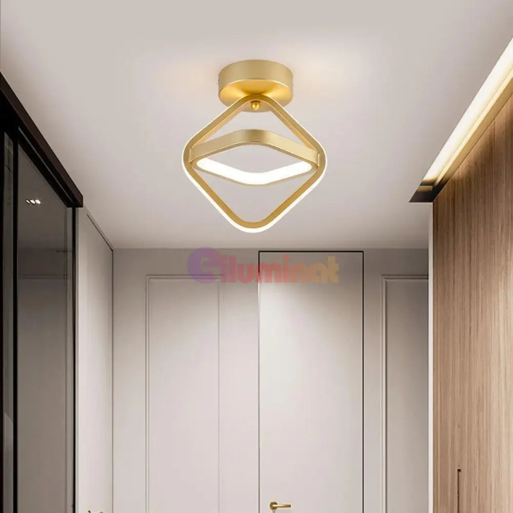 Lustra Led Infinity Square Gold Echivalent 200W Led Ceiling Light