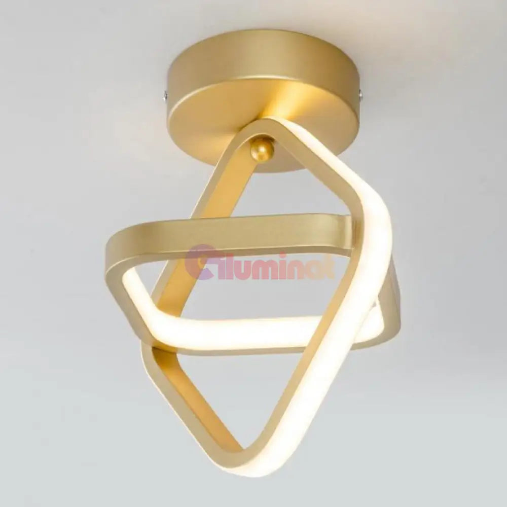 Lustra Led Infinity Square Gold Echivalent 200W Led Ceiling Light