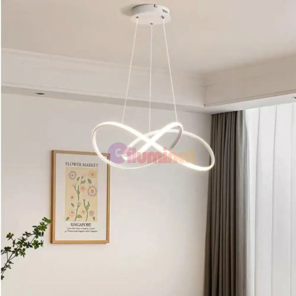Lustra LED Infinity White Suspendata Echivalent 500W Telecomanda ALBA / SUSPENDATE / 60CM Lighting Fixtures