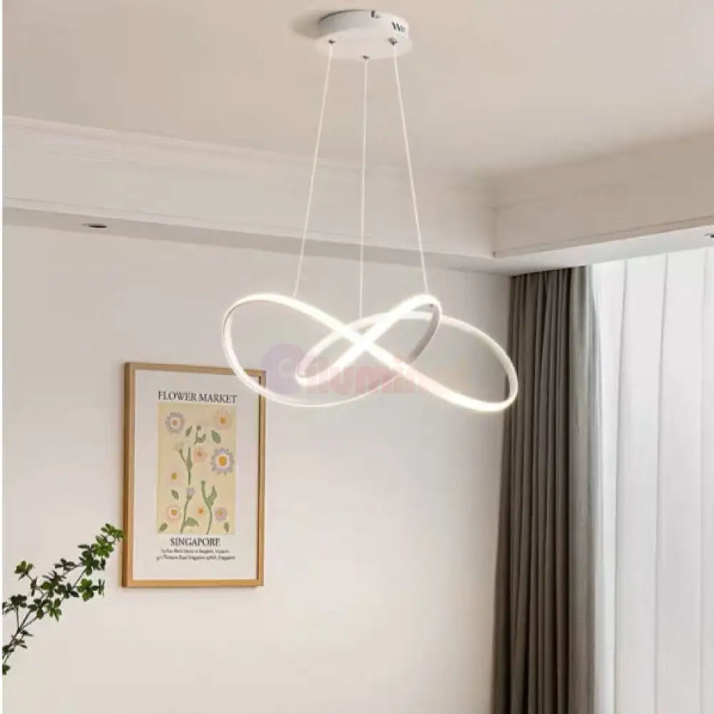 Lustra LED Infinity White Suspendata Echivalent 500W Telecomanda ALBA / SUSPENDATE / 60CM Lighting Fixtures