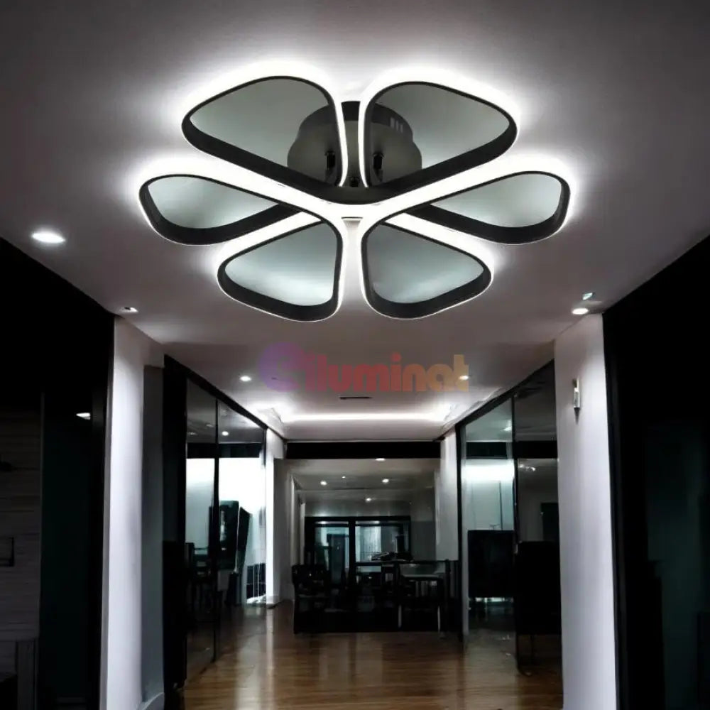 Lustra LED ISCHIA BLACK Echivalent 400W cu Telecomanda NEAGRA / MINIMALIST DESIGN / 45CM Lighting Fixtures