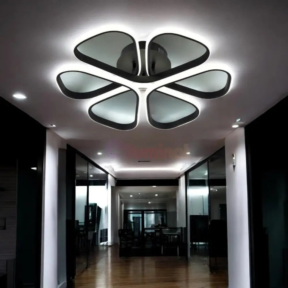 Lustra LED ISCHIA BLACK Echivalent 400W cu Telecomanda NEAGRA / MINIMALIST DESIGN / 45CM Lighting Fixtures