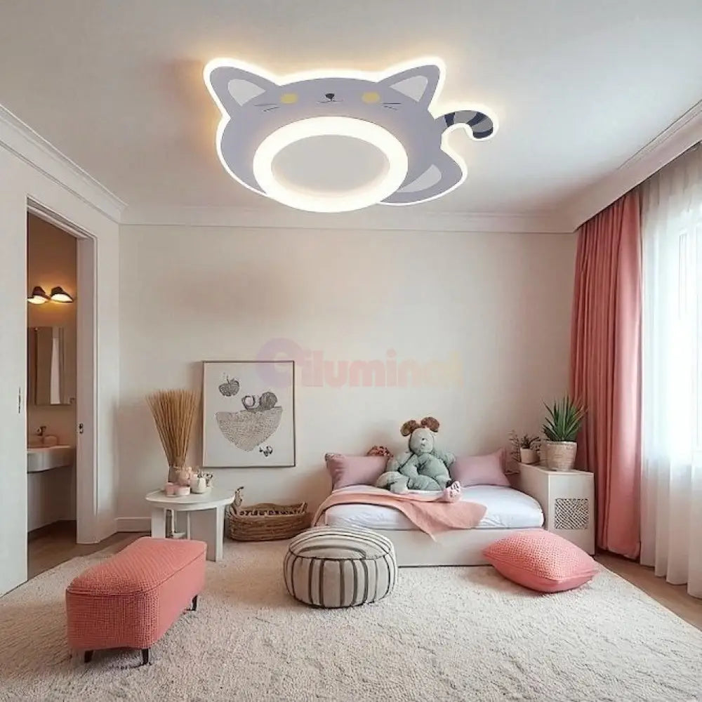 Lustra LED Kids Kitty Echivalent 360W Telecomanda 55CM / KIDS Lighting Fixtures