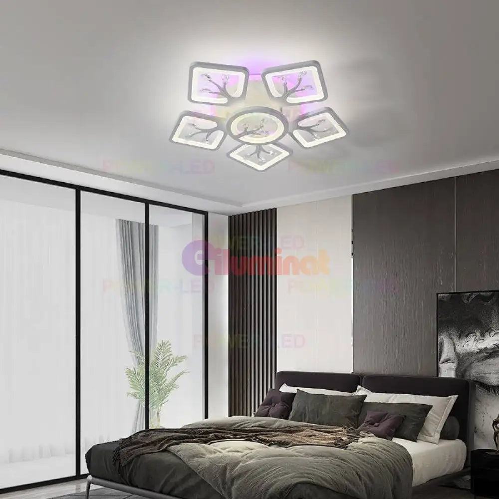 Lustra Led 152W Leaves Rgb Telecomanda Lighting Fixtures