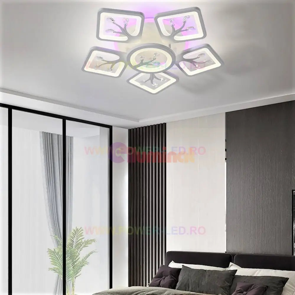 Lustra Led 152W Leaves Rgb Telecomanda Lighting Fixtures