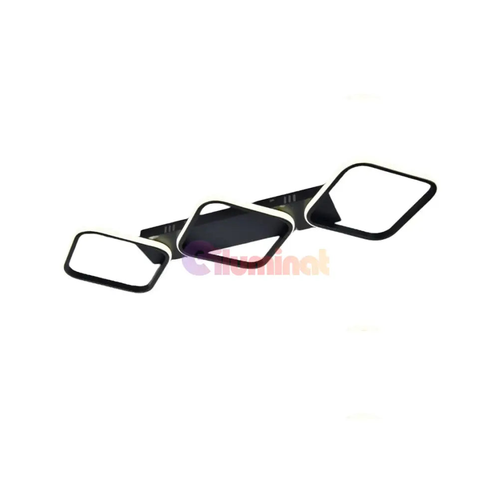 Lustra LED Lumara Black Echivalent 300W Telecomanda NEAGRA / SQUARE DESIGN / 83CM Lighting Fixtures