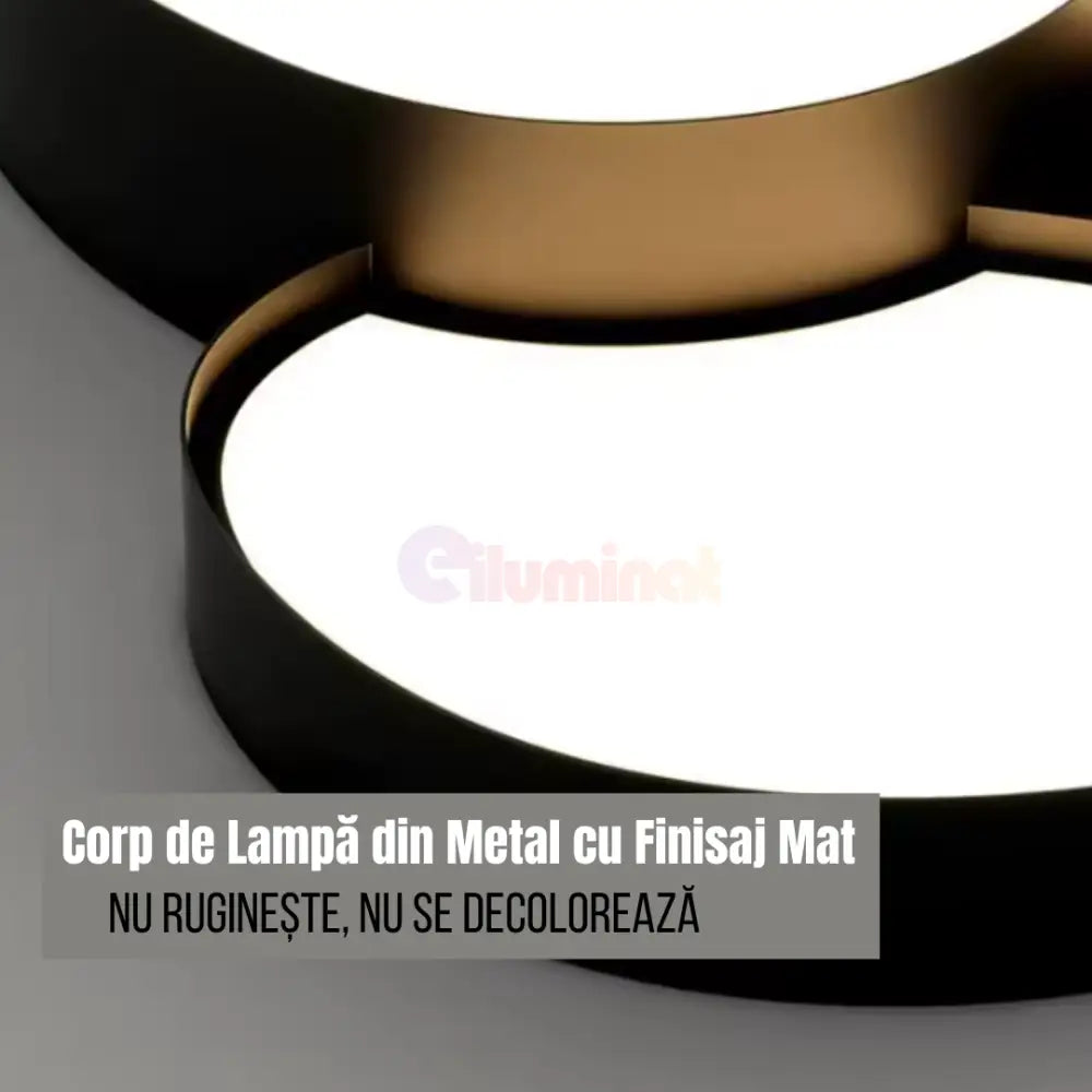 Lustra LED Aplicata Gold + Black 21W MINIMALIST DESIGN / NEGRU + AURIU led ceiling light