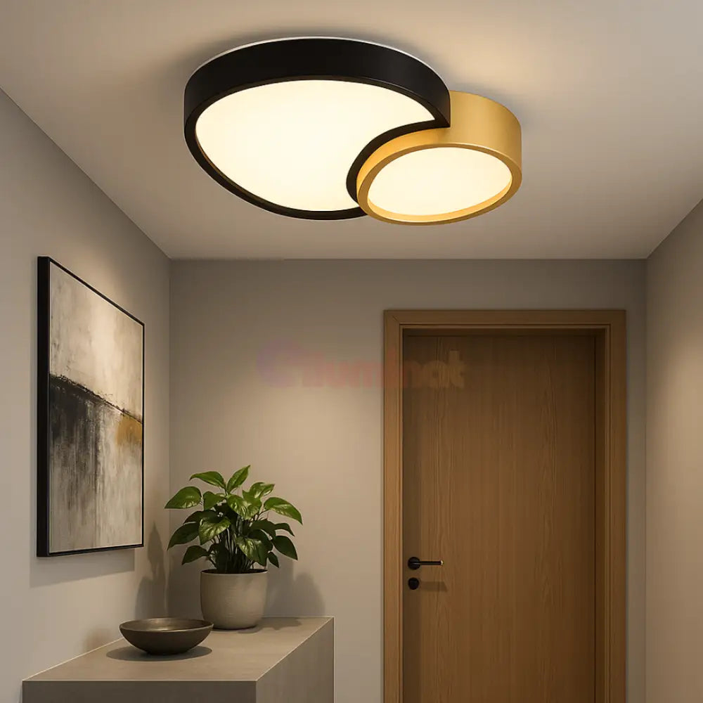Lustra LED Aplicata Gold + Black 21W MINIMALIST DESIGN / NEGRU + AURIU led ceiling light