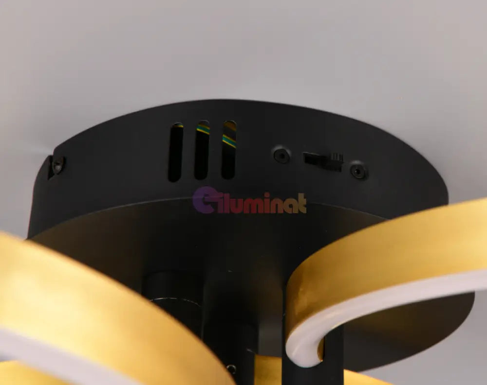 Lustra LED Luxury ShineShift Black + Gold Echivalent 500W NEGRU + AURIU / MINIMALIST DESIGN Lighting Fixtures