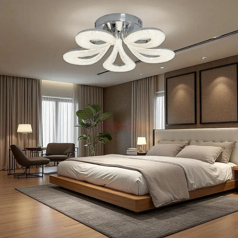 Lustra LED MARLO Chrome Echivalent 400W Telecomanda ARGINTIE / MINIMALIST DESIGN / 50CM Lighting Fixtures