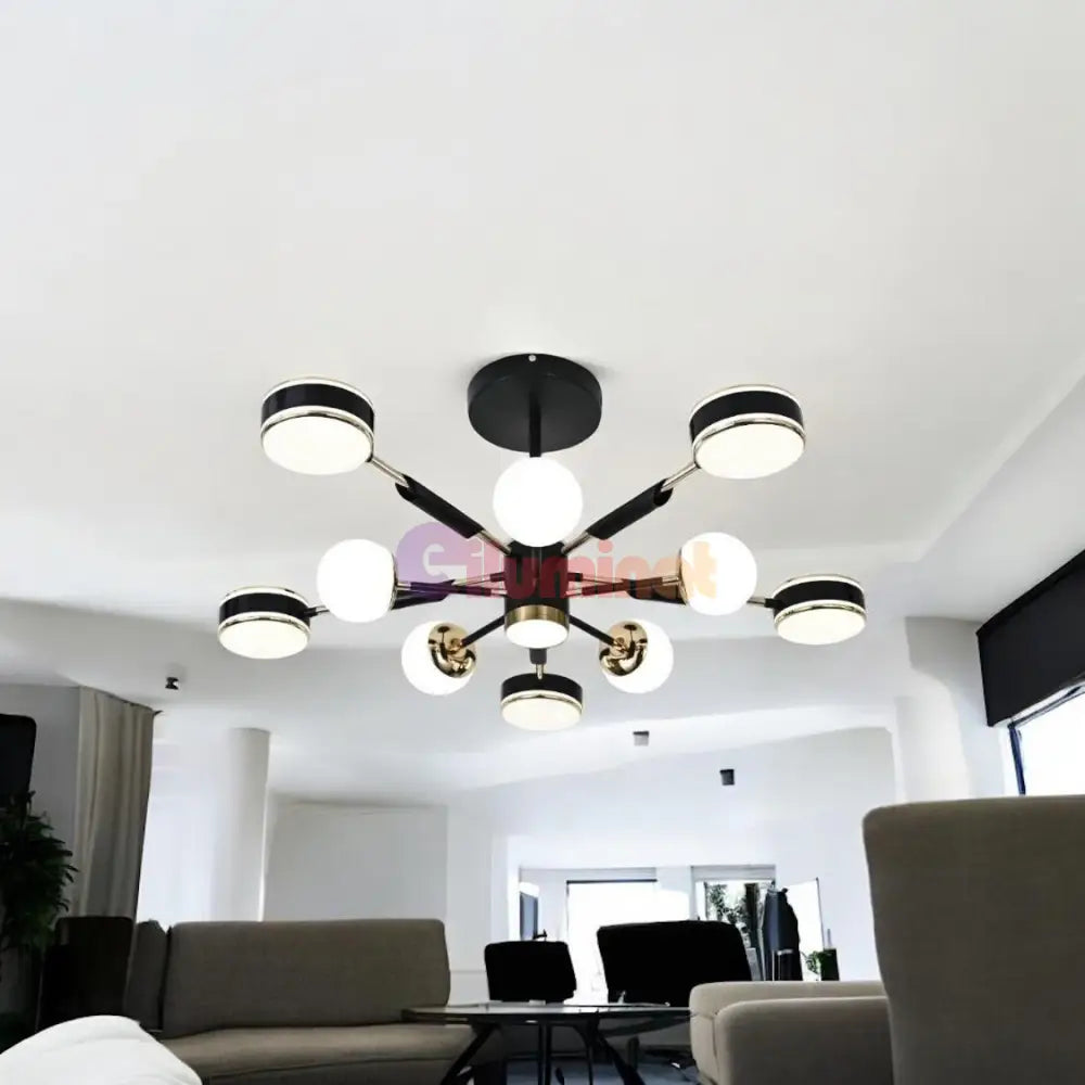 Lustra LED Maxi Fenora Black Echivalent 500W Telecomanda NEAGRA / MINIMALIST DESIGN / 83CM Lighting Fixtures