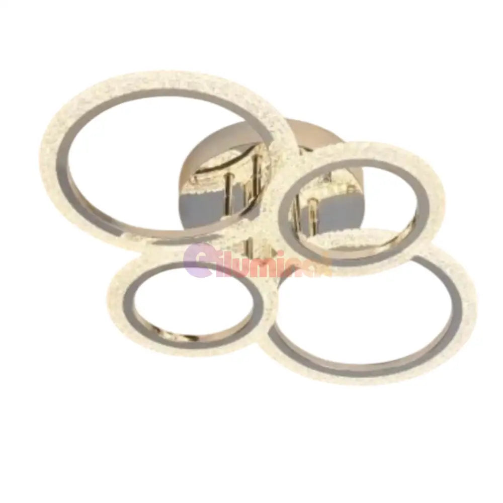 Lustra LED Mini Brevia Silver 2 + 2 Circle Echivalent 400W Telecomanda ARGINTIE / CIRCLE DESIGN Lighting Fixtures